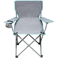 Fauteuil pêcheur pliable avec porte-boisson gris 50x50xH80cm