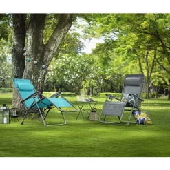 Fauteuil relax inclinable avec têtière gris < Gifi Online