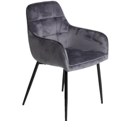 Fauteuil tissu velours gris 57xP55,5xH87cm < Gifi Hot