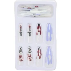 Faux ongles x24 Halloween femme pointus et phosphorescent (2 modèles) < Gifi Hot