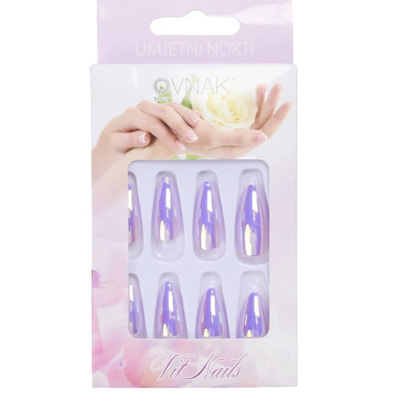 Faux ongles x24 Halloween femme ronds et irridescents (2 modèles)