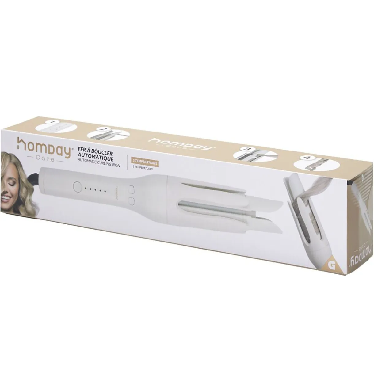 Fer à boucler électrique automatique 30W Ø5xL32cm (3 modèles) < Gifi Sale