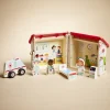Ferme ou hôpital ou caserne de pompiers pliable en bois 20,5x17,5xH19cm < Gifi