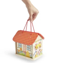 Ferme ou hôpital ou caserne de pompiers pliable en bois 20,5x17,5xH19cm < Gifi