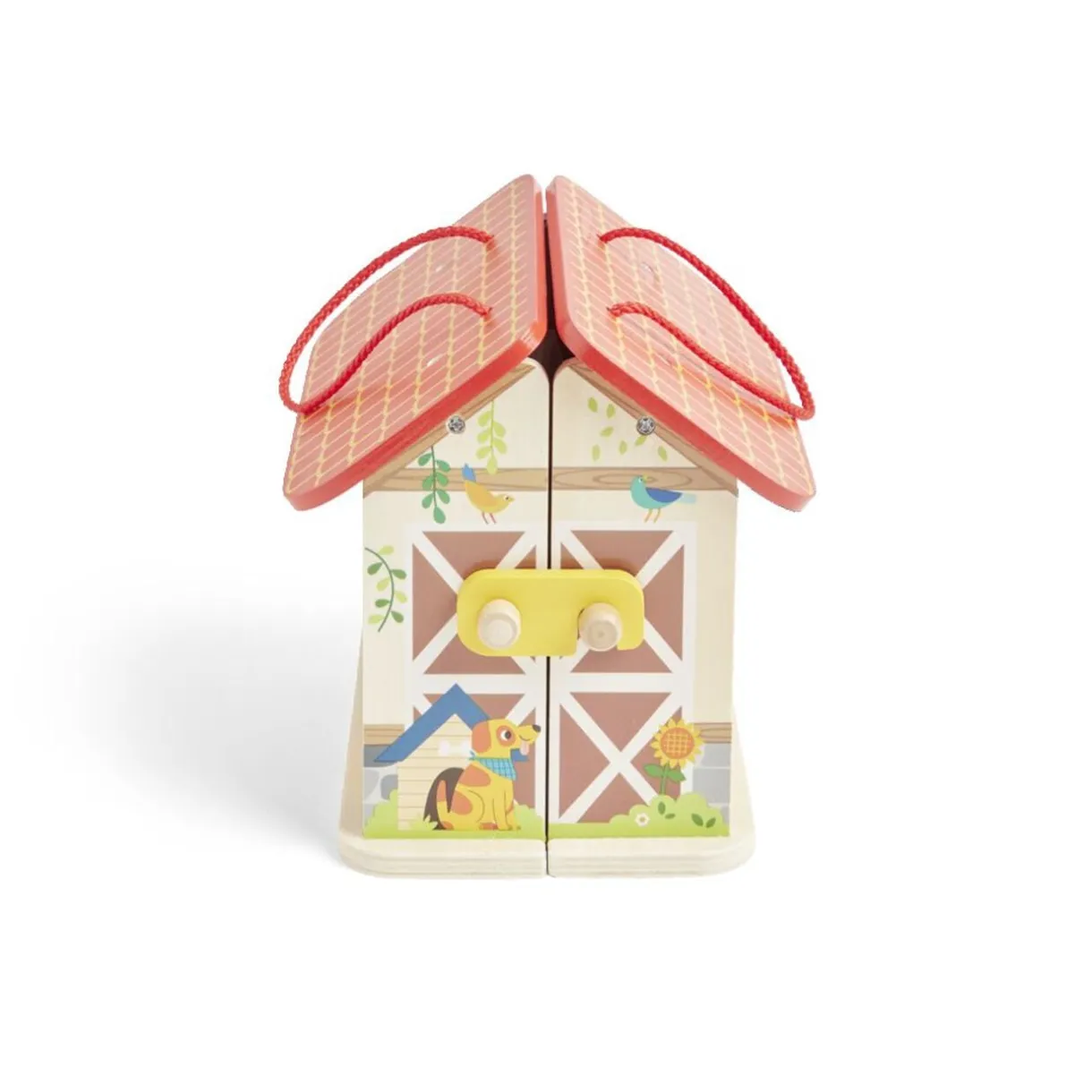 Ferme ou hôpital ou caserne de pompiers pliable en bois 20,5x17,5xH19cm < Gifi