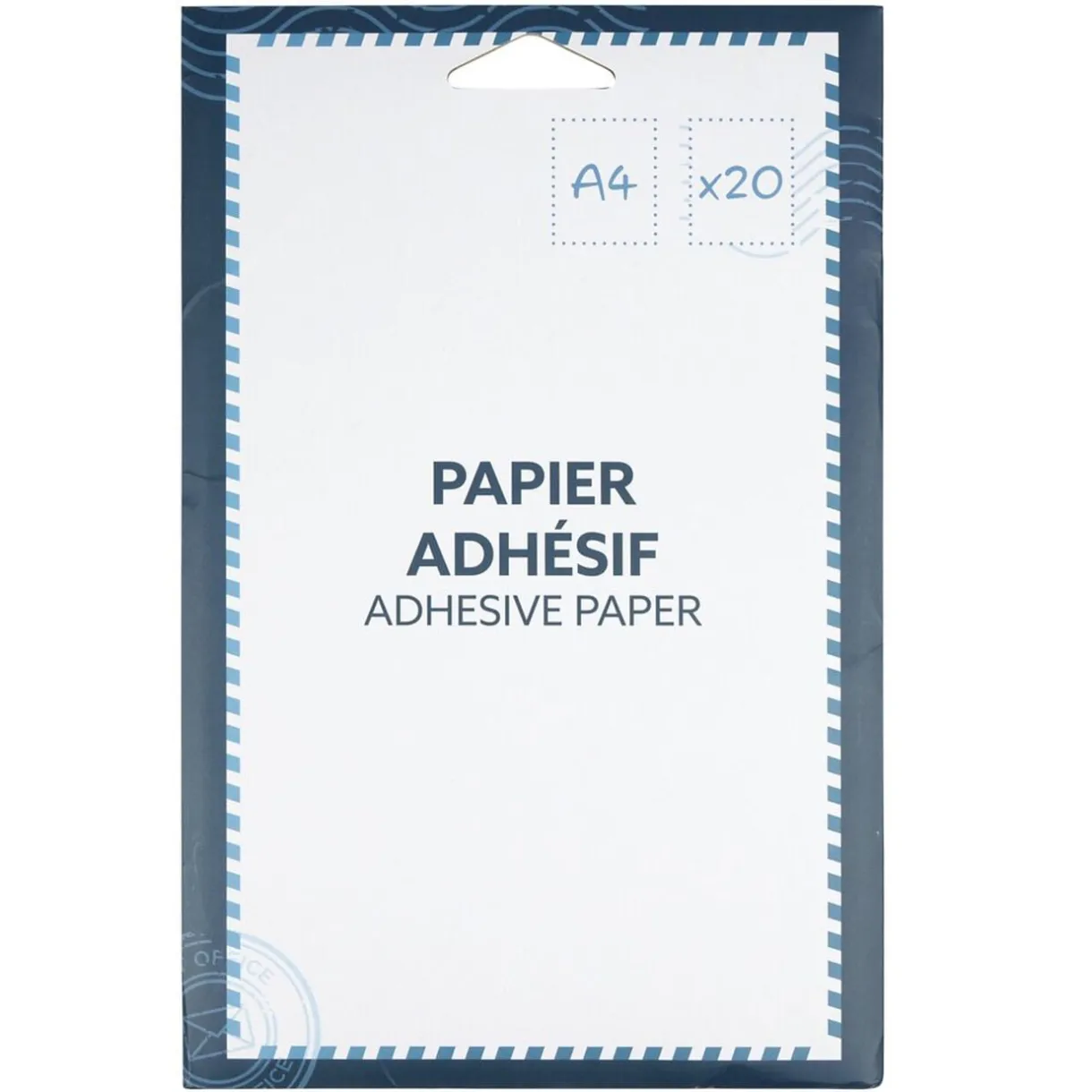 Feuille de papier adhésif x20 format A4 blanc 21x29,7cm < Gifi
