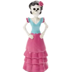 Figurine couple mexicain Halloween Calavera résine Ø5,5xH16,5cm (2 modèles) < Gifi Best