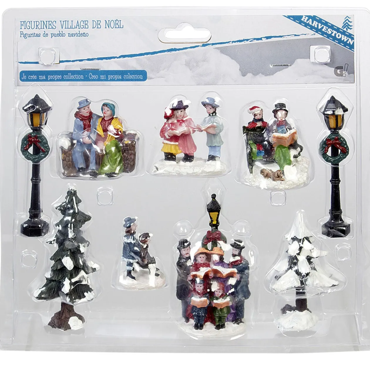 Figurine de Noël pour village miniature x9
