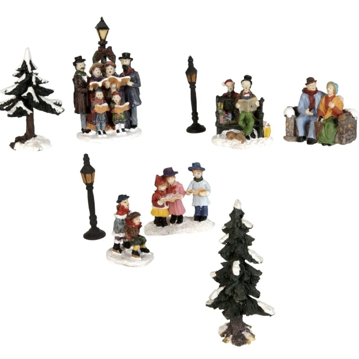 Figurine de Noël pour village miniature x9