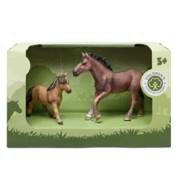 Figurine jument avec son poulain animaux plastique vert 10x3xH9,5cm < Gifi Discount