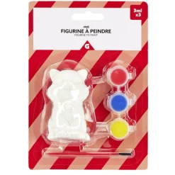 Figurine à peindre en bois avec 3 mini peinture acrylique et 1 pinceau < Gifi Best