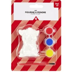 Figurine à peindre en bois avec 3 mini peinture acrylique et 1 pinceau < Gifi Best