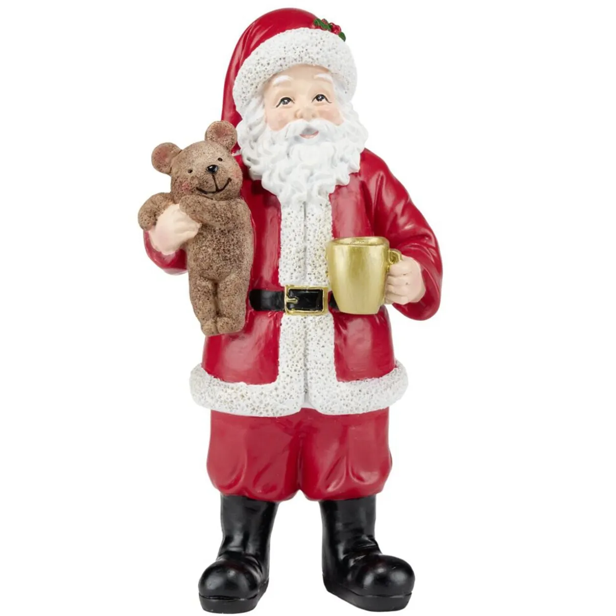Figurine à poser Père Noël debout en résine H27cm (2 modèles)