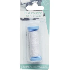 Fil à coudre polyester blanc 100 m