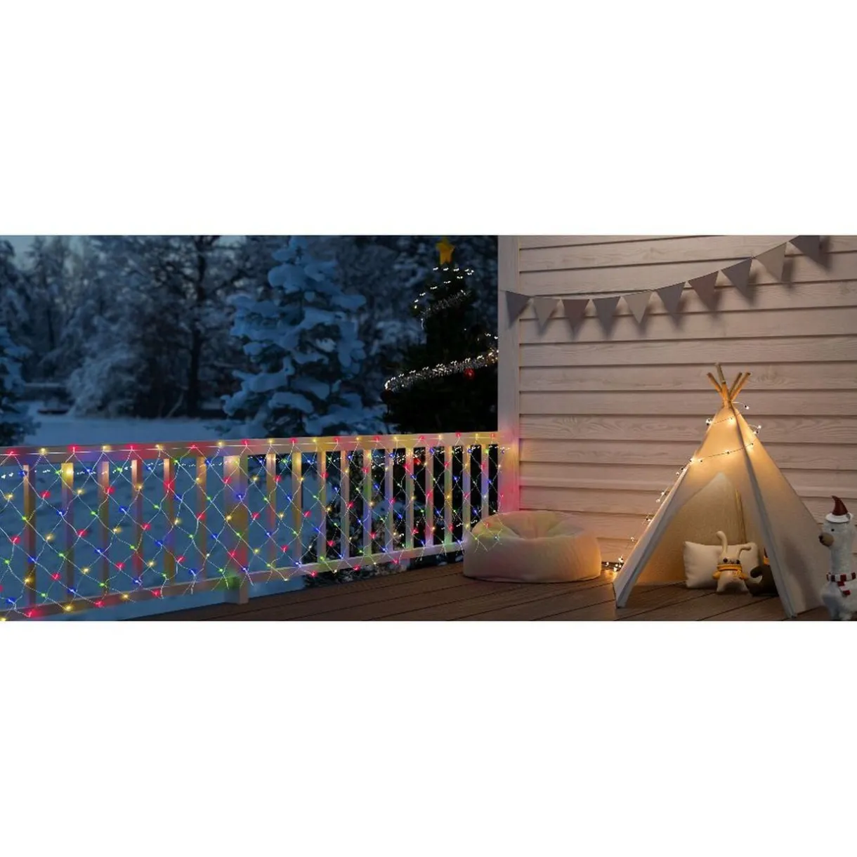 Filet lumineux 100LED multicolore 120x120cm < Gifi Online