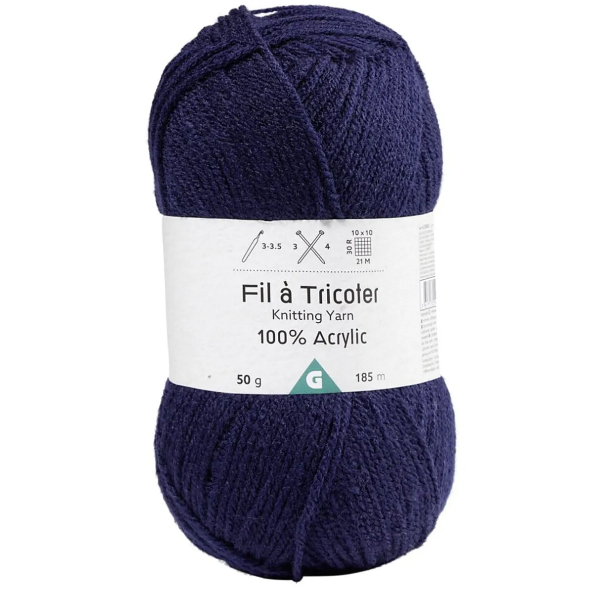 Fil à tricoter acrylique 50g bleu marine < Gifi New