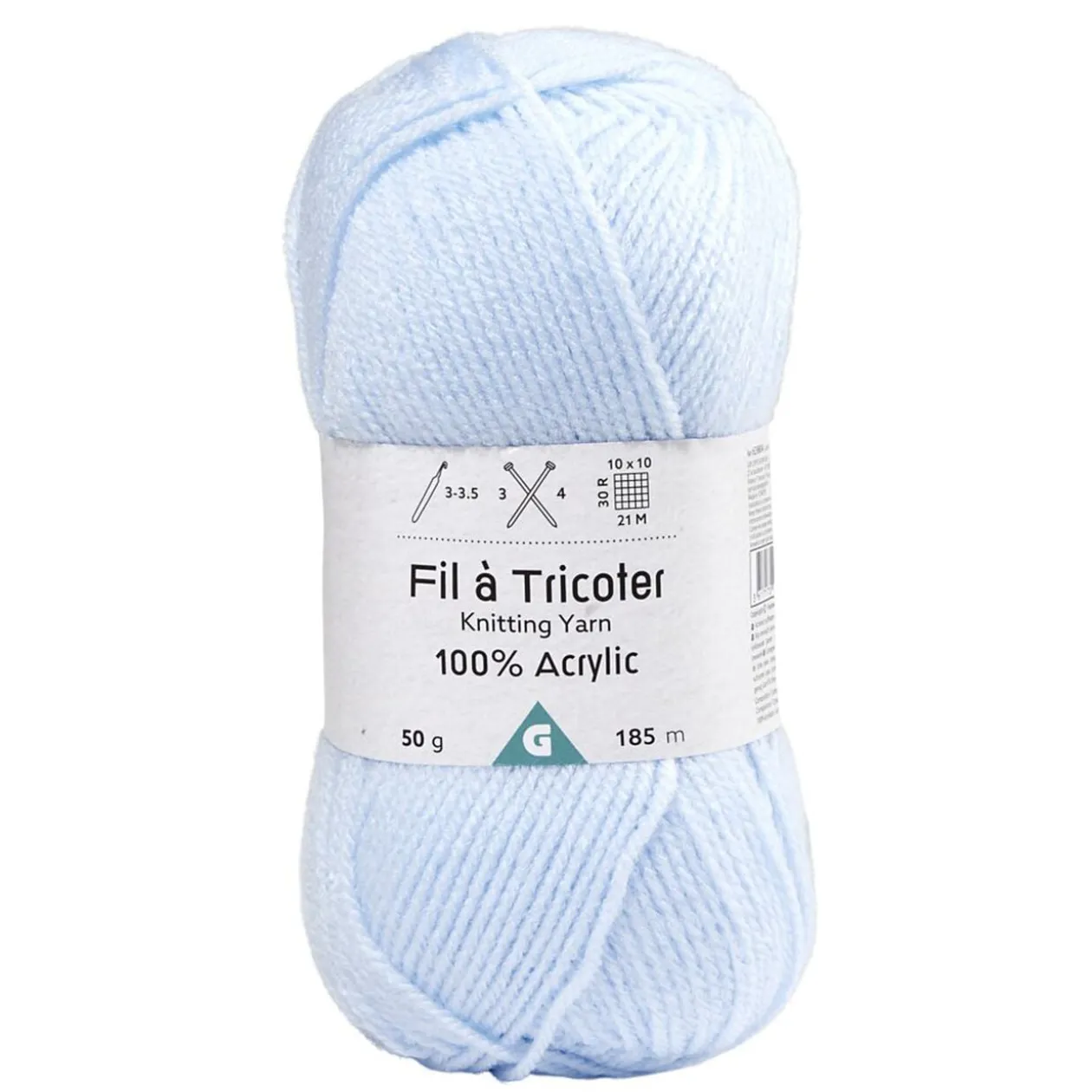 Fil à tricoter acrylique 50g bleu ciel