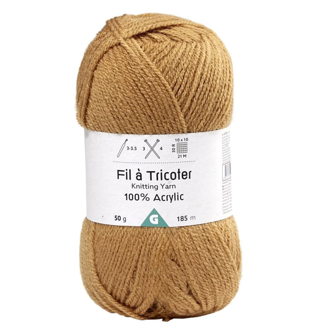 Fil à tricoter acrylique 50g brun marron