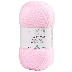 Fil à tricoter acrylique 50g rose