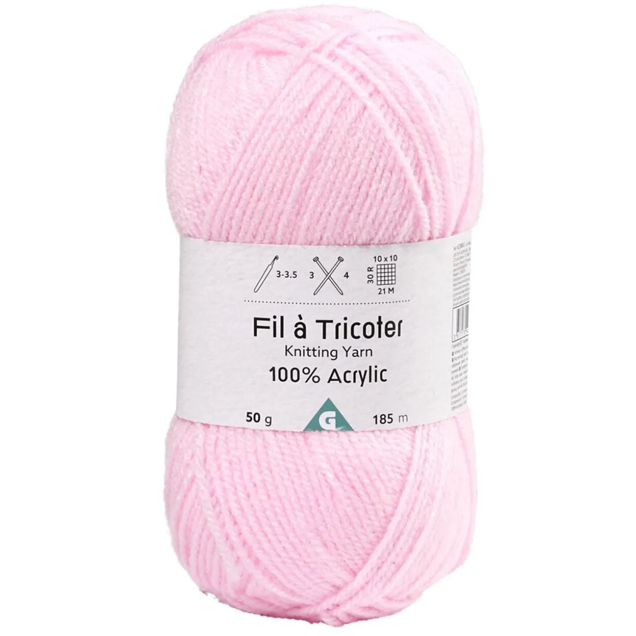 Fil à tricoter acrylique 50g rose