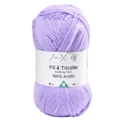Fil à tricoter acrylique 50g violet lilas < Gifi Outlet