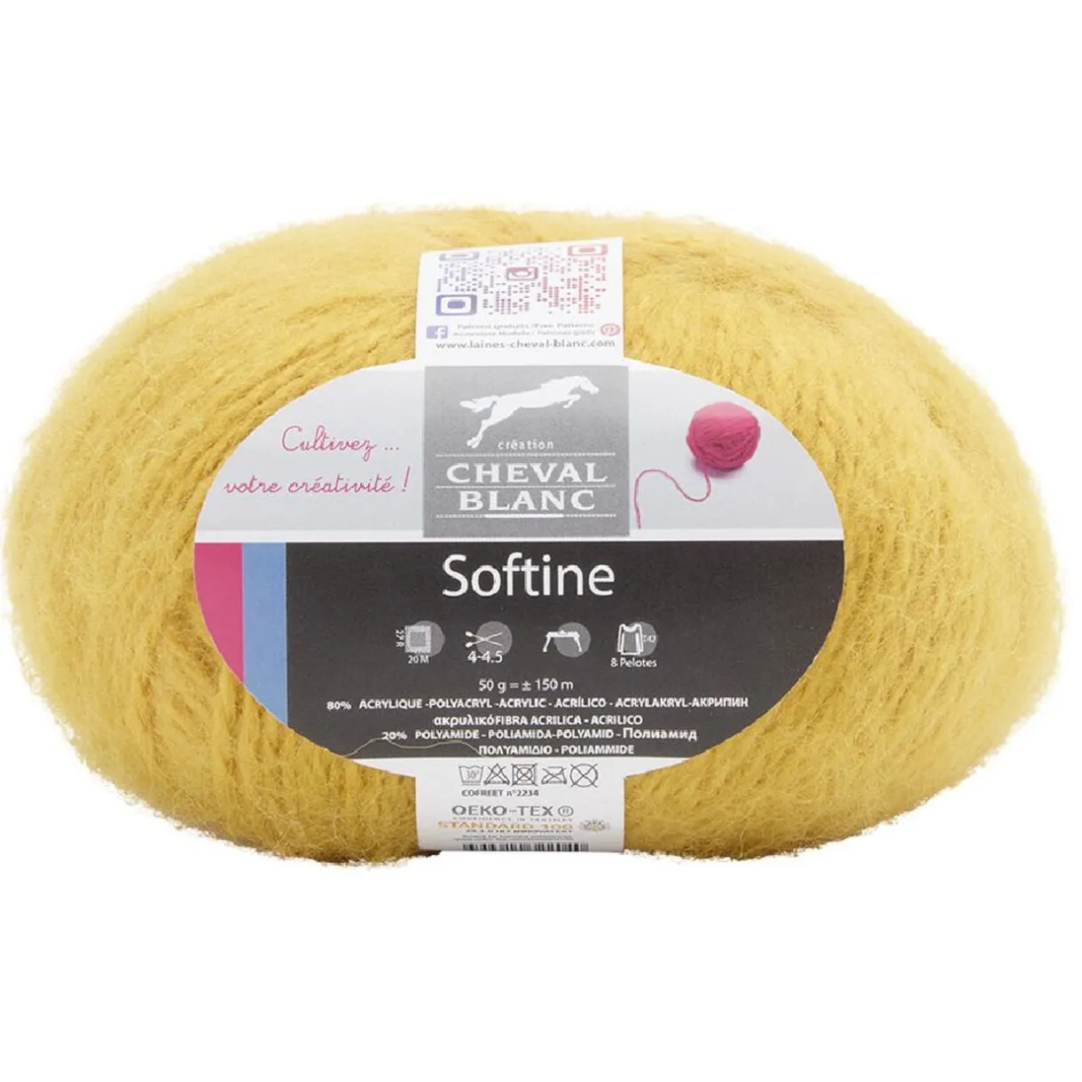 Fil à tricoter Softine jaune 50 g < Gifi