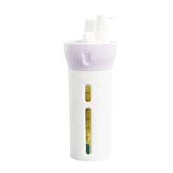 Flacon de voyage distributeur 4en1 bouchon pivotant