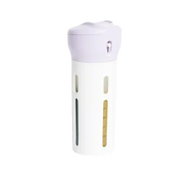 Flacon de voyage distributeur 4en1 bouchon pivotant