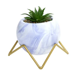 Fleur artificielle avec support en céramique 15x9,7xH8,8cm < Gifi Sale