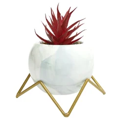 Fleur artificielle avec support en céramique 15x9,7xH8,8cm < Gifi Sale