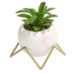 Fleur artificielle avec support en céramique 15x9,7xH8,8cm < Gifi Sale