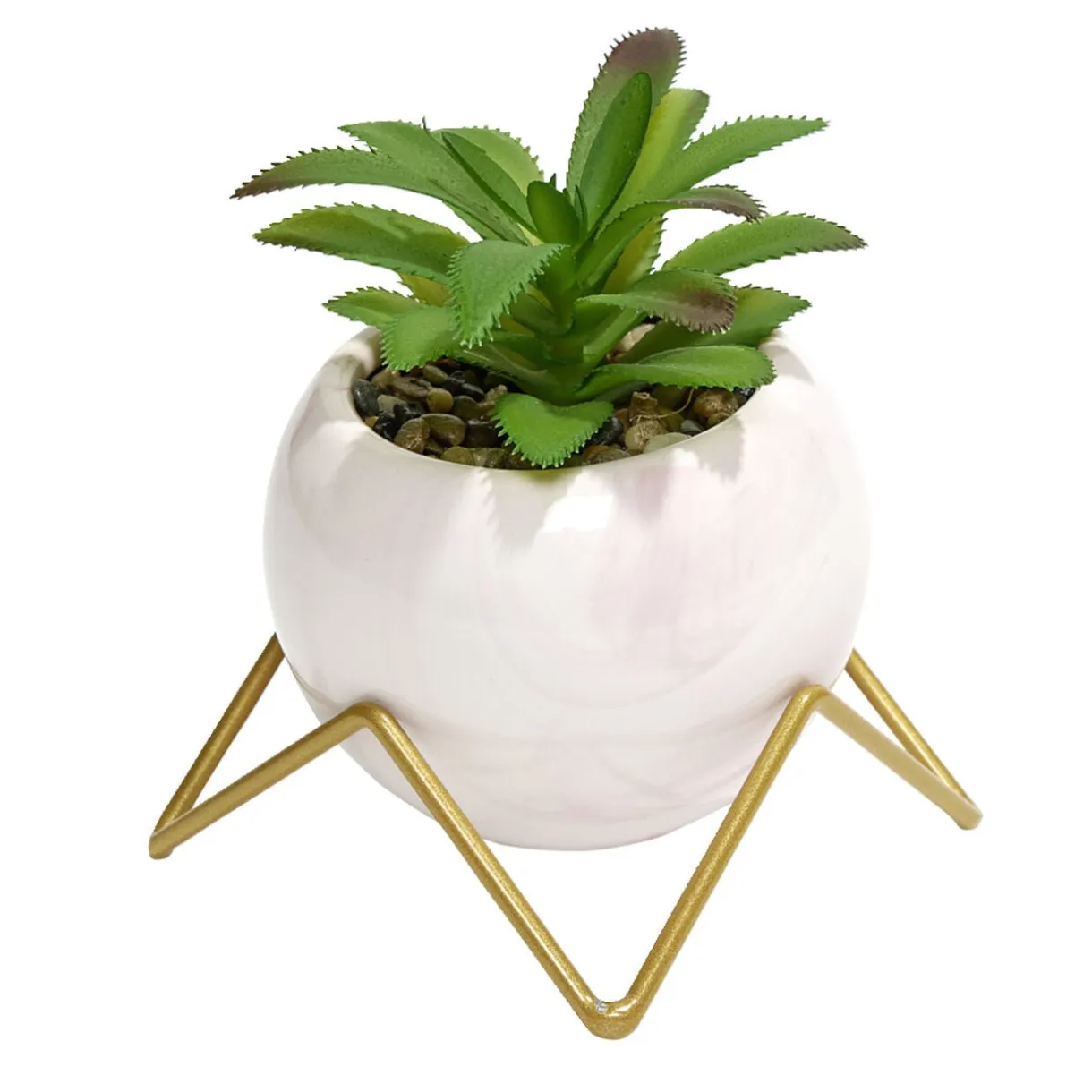 Fleur artificielle avec support en céramique 15x9,7xH8,8cm < Gifi Sale