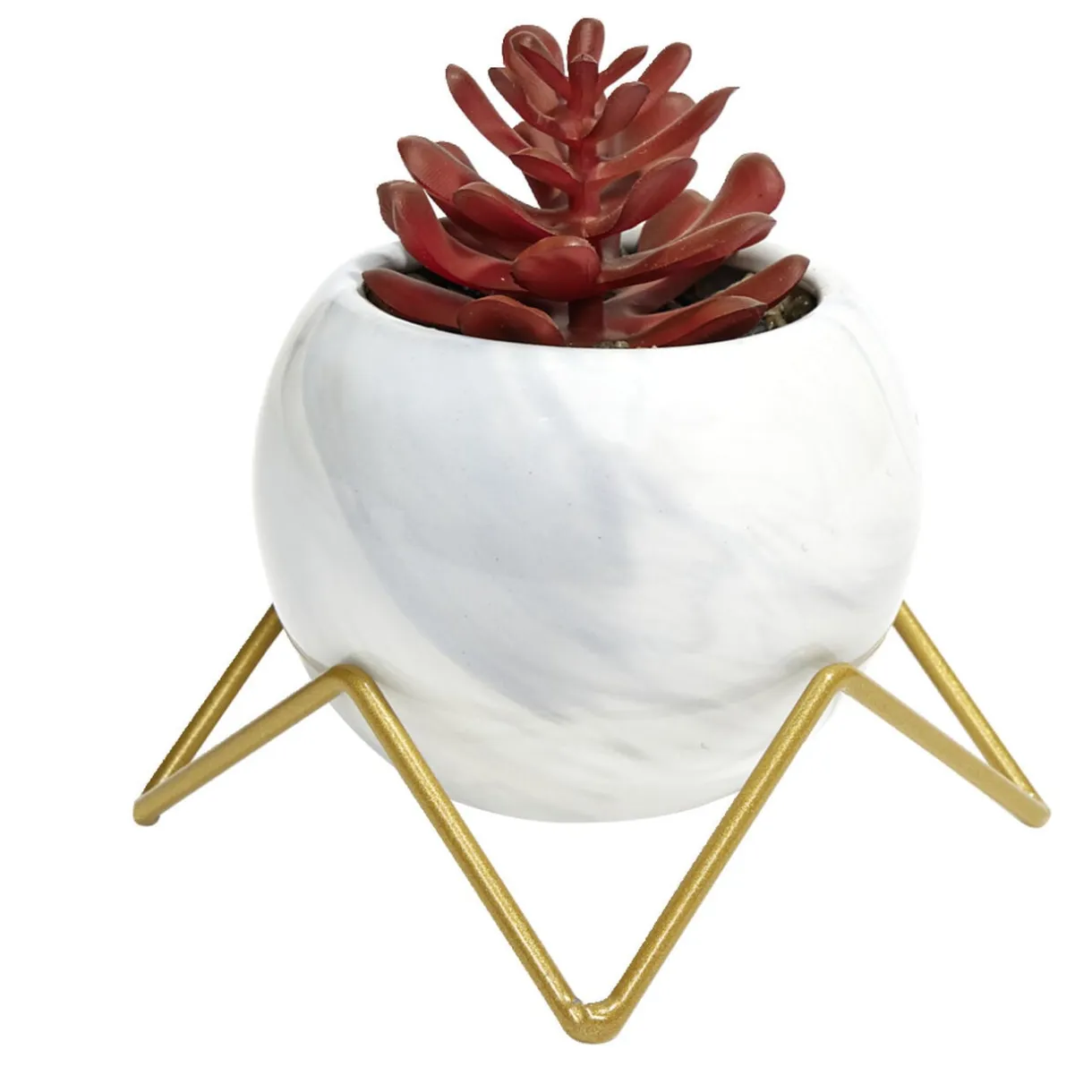 Fleur artificielle avec support en céramique 15x9,7xH8,8cm < Gifi Sale