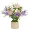 Fleur artificielle champêtre pot en corde Ø30xH34cm