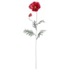 Fleur artificielle coquelicot satin rouge 1 tige L70cm