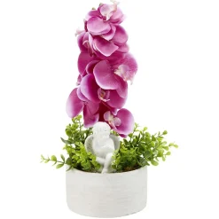 Fleur artificielle orchidée dans pot en ciment H40 cm violet < Gifi Outlet