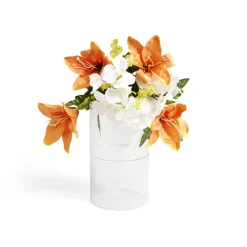 Fleur artificielle piquet lys/hortensia violet Ø20xH46cm