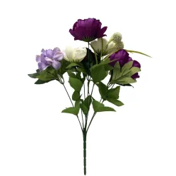 Fleur artificielle piquet pivoine/hortensia blanc et violet Ø25xH54cm