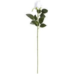 Fleur artificielle rose bouton blanc H63cm