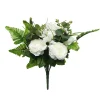 Fleur artificielle rose/oeillet/chrysanthème blanc 23 têtes < Gifi New