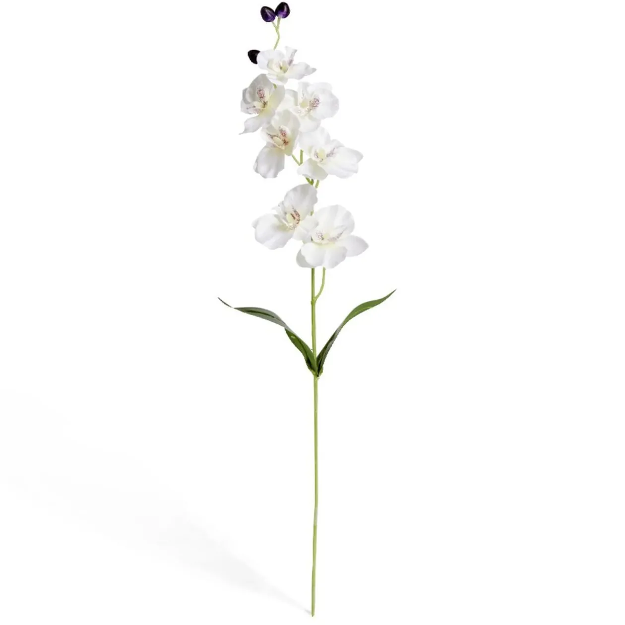 Fleur artificielle tige orchidée blanche 7 têtes H62cm