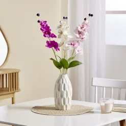 Fleur artificielle tige orchidée rose 7 têtes H62cm