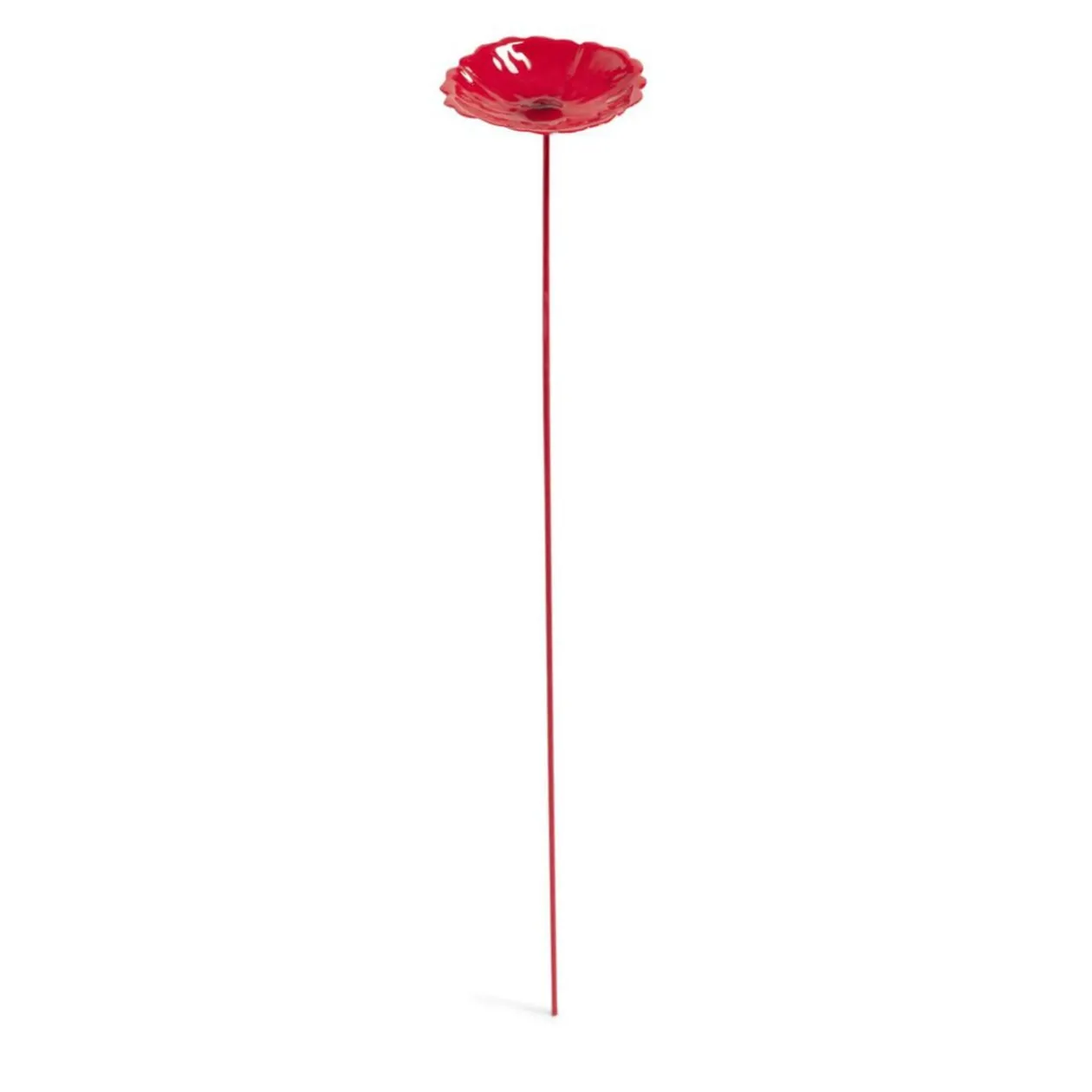 Fleur métal à planter coquelicot rouge H26cm