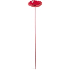 Fleur métal à planter coquelicot rouge H26cm