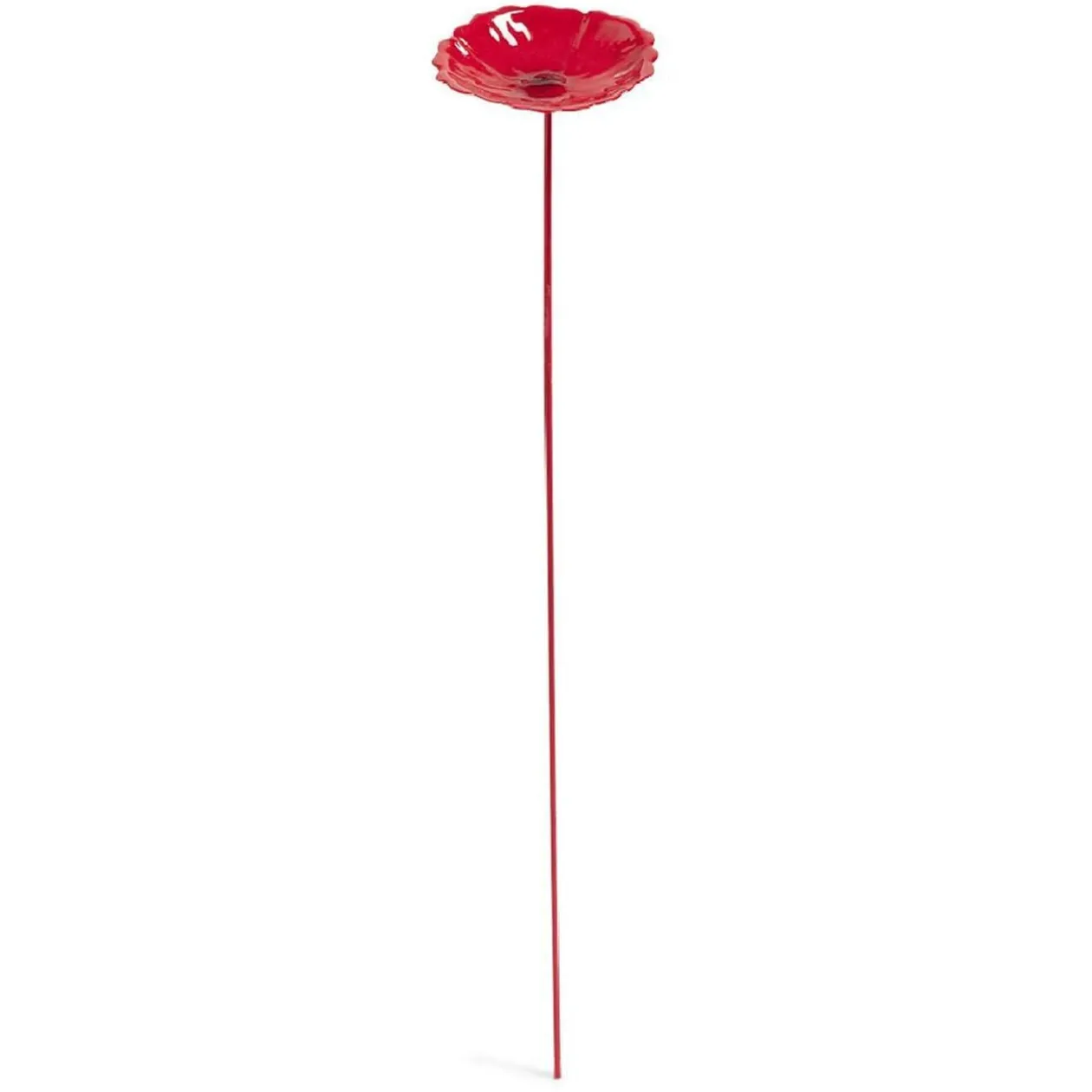 Fleur métal à planter coquelicot rouge H26cm