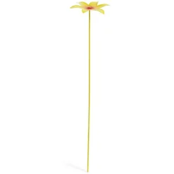 Fleur métal à planter pensée jaune H26cm