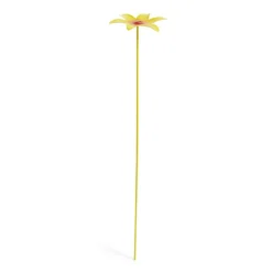Fleur métal à planter pensée jaune H26cm