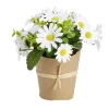 Fleurs artificielles en pot marguerites blanches 13 têtes H21cm