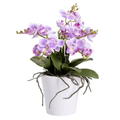 Fleurs artificielles en pot orchidée rose 5 branches H32cm - 3 modèles < Gifi Discount