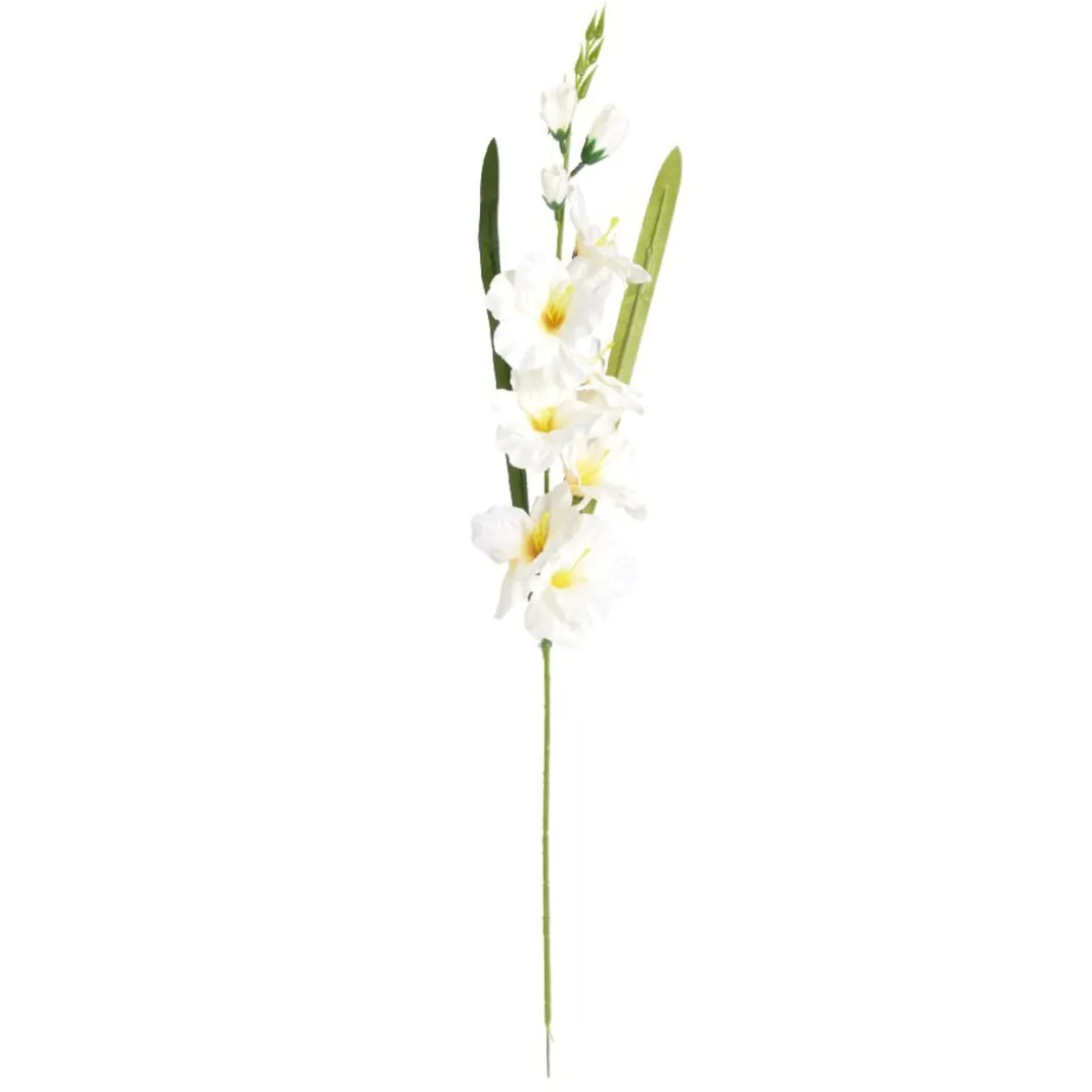 Fleurs artificielles glaïeul blanc ou ivoire 1 tige L75cm - 2 modèles